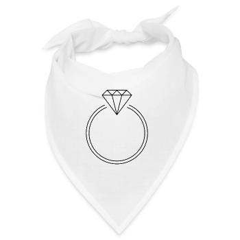 Ring Diamant Rubin Smaragd Schmuck Geschenk Idee - Bandana - Weiß - Vorne