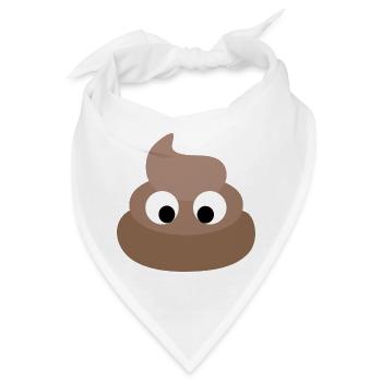 Kleiner Scheisshaufen mit Augen witzig süß - Bandana - Weiß - Vorne