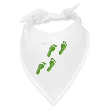 Füsse grün Gehen Geschenk Abdruck Geschenkidee - Bandana - Weiß - Vorne