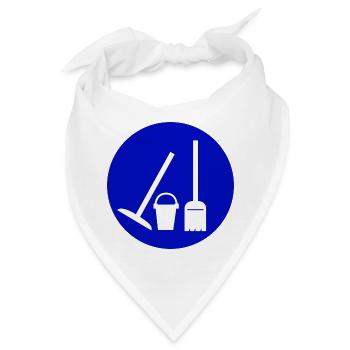 putzen cleaning putzfrau broom wischmop66 - Bandana - Weiß - Vorne