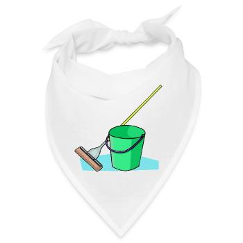 putzen cleaning putzfrau broom wischmop53 - Bandana - Weiß - Vorne