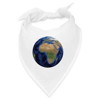 Weltkugel - Bandana - Weiß - Vorne