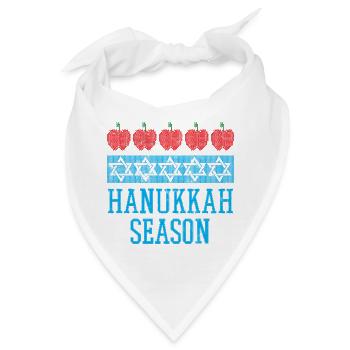 Ugly Hanukkah, Chanukkah, Lichterfest, Geschenk - Bandana - Weiß - Vorne