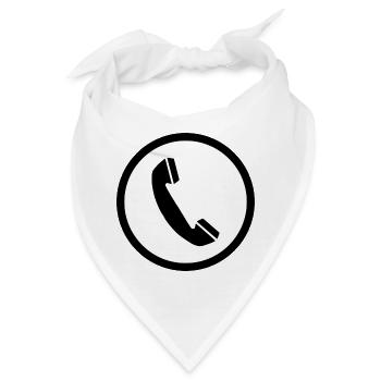 telephone mobiltelefon handy funktelefon retro21 - Bandana - Weiß - Vorne