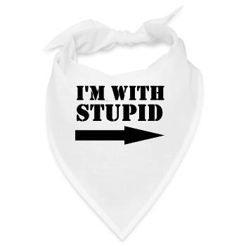 I'm with stupid - Bandana - Weiß - Vorne