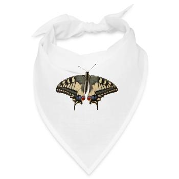Ein prachtvoller Schwalbenschwanz freigestellt - Bandana - Weiß - Vorne