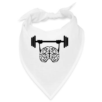 Gehirn Brain Bar Krafttraining - Bandana - Weiß - Vorne