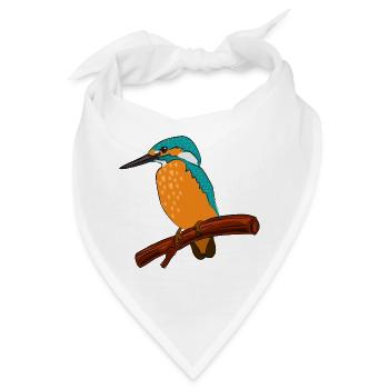 eisvogel vogel bunt - Bandana - Weiß - Vorne