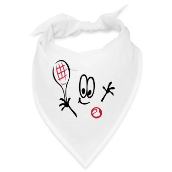 Sport, Tennis ,Tennisball, Comic - Bandana - Weiß - Vorne