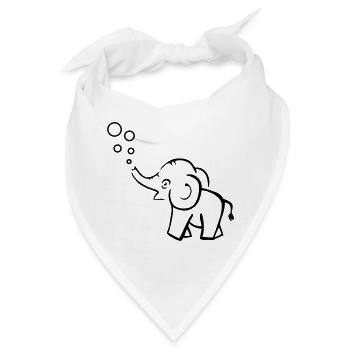 Elefant macht Blasen - Bandana - Weiß - Vorne