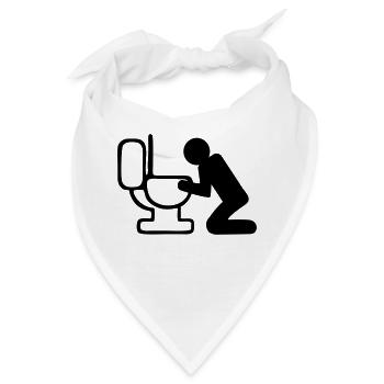 Figur vor Toilette, Zum Kotzen... - Bandana - Weiß - Vorne