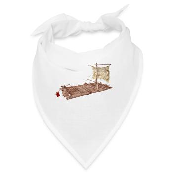 Ein Floß im offenen Meer - Bandana - Weiß - Vorne