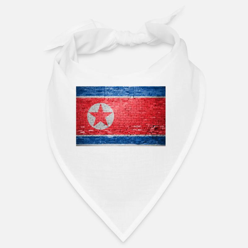 Drapeau de la Corée du Nord Graffiti sur mur de briques Bandana