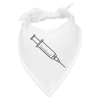 Impfspritze mit Medikamenten und Nadel - Bandana - Weiß - Vorne
