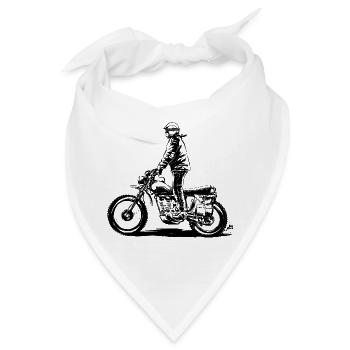 Enduro Biker Motorradfahrer - Bandana - Weiß - Vorne