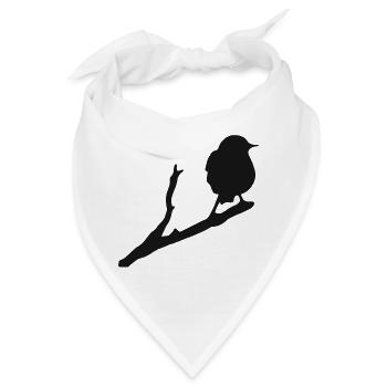 Vogel Drossel Rabe Falke Amsel Spatz Bussard - Bandana - Weiß - Vorne