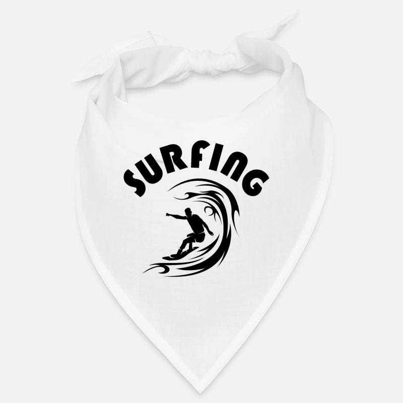 surf vagues surf surfer waves team icône du logo - Bandana - blanc