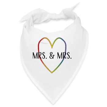 mrs and mrs regenbogenherz LGBT lgbtqi queer - Bandana - Weiß - Vorne