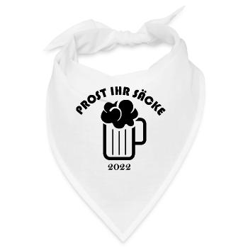 Prost ihr Säcke Symbol Logo icon Bier Zapfen - Bandana - Weiß - Vorne