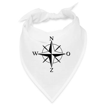 Kompass Nordost West Süd - Bandana - Weiß - Vorne