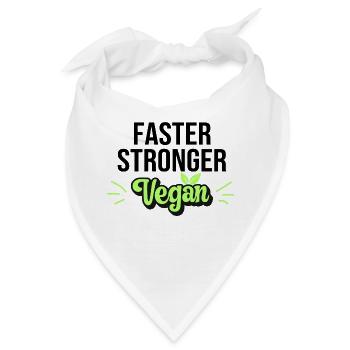 Schneller Stärker Vegan - Bandana - Weiß - Vorne