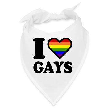 I love gays - Bandana - Weiß - Vorne