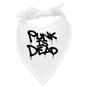 Punk Is Dead in schwarz mit Tropfen - Bandana - Weiß - Vorne
