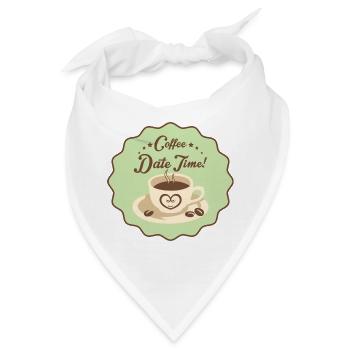 Coffee Date Time - Bandana - Weiß - Vorne