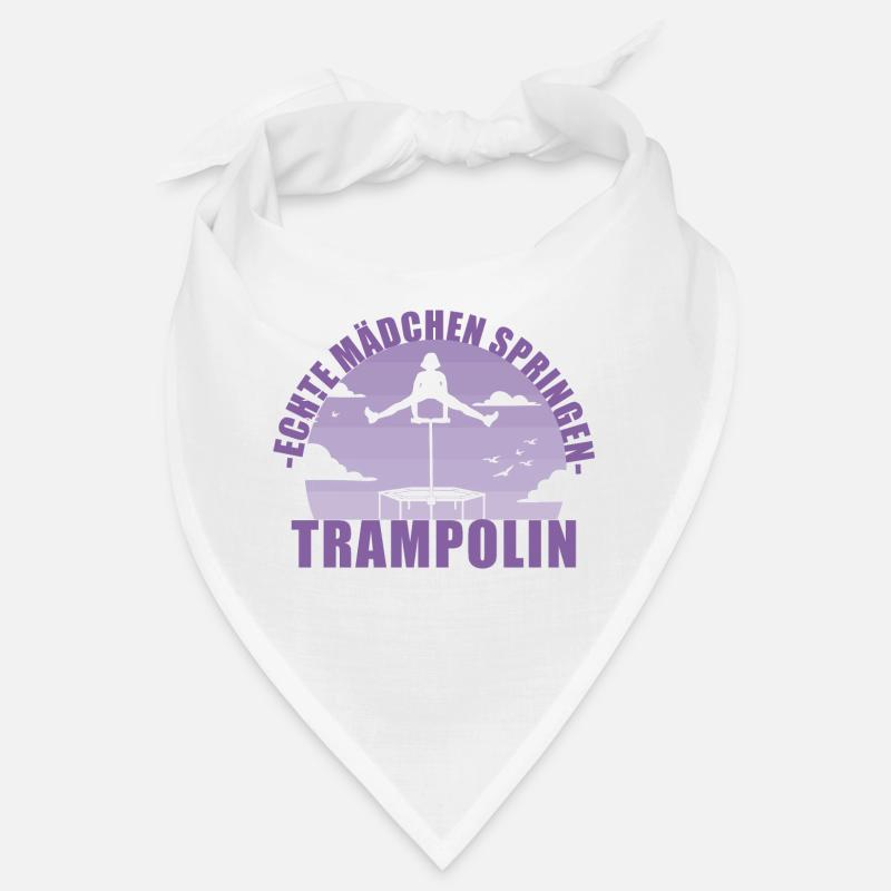 Echte Mädchen springen Trampolin Geschenk - Bandana - Weiß