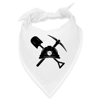 Bergleute Logo Helmschaufel und Spitzhacke - Bandana - Weiß - Vorne
