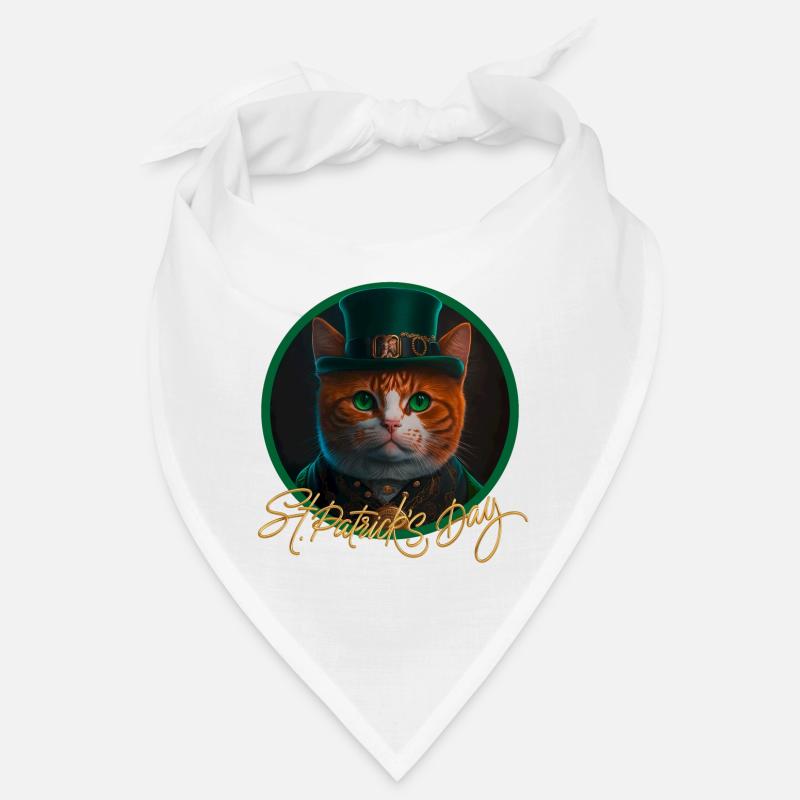 Chat de la Saint-Patrick - Bandana - blanc