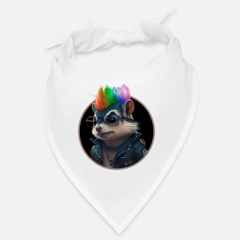 Punk Eichhörnchen mit Regenbogen Irokese Frisur Bandana