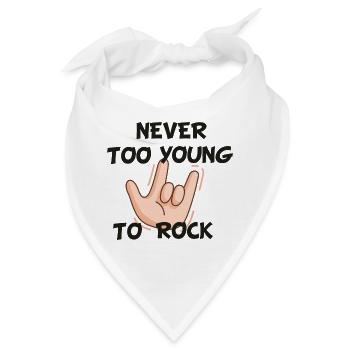 Nie zu jung zum Rocken - Rock Klamotten - Bandana - Weiß - Vorne
