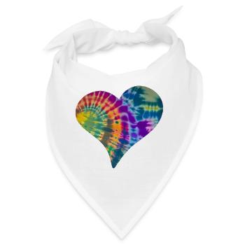 Tie Dye Herz - Bandana - Weiß - Vorne