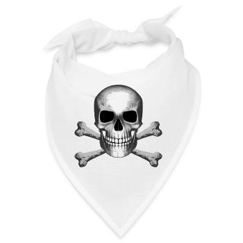 Skull Jolly Roger Pirate Flag T-Shirt R6Z - Bandana - Weiß - Vorne