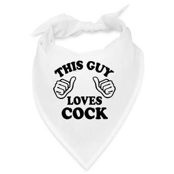 This guy loves cock - Bandana - Weiß - Vorne