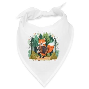 Musikalischer Fuchs - Bandana - Weiß - Vorne