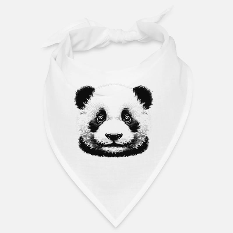 Pandas 🐼 Noir et Blanc Panda Face Art Bandana
