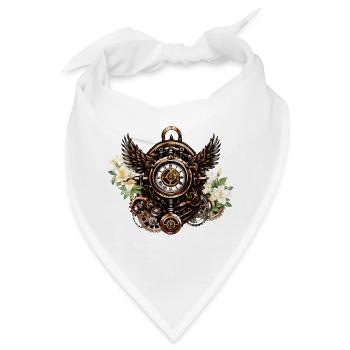 Die Eleganz der Steampunk-Blumenmagie - Bandana - Weiß - Vorne