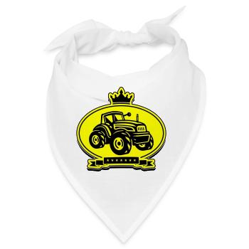Traktor Landwirt Silhouette Trekker - Bandana - Weiß - Vorne