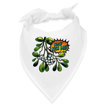 Mistelzweig Now Kiss Me PopArt - Bandana - Weiß - Vorne