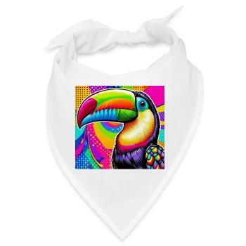 Tukan Pop Art - Bandana - Weiß - Vorne