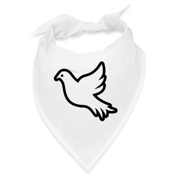 Taube Kontur Umriss Friedenssymbol - Bandana - Weiß - Vorne