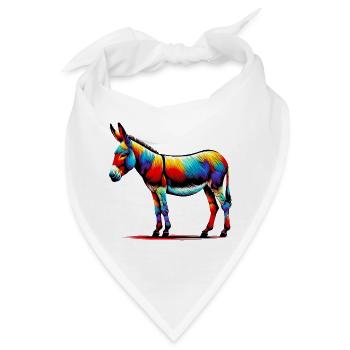 Esel, Schnuller, Maultier - Bandana - Weiß - Vorne