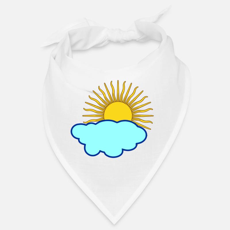 Sonne hinter Wolke - Bandana - Weiß