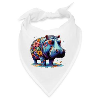 Nilpferd - Bandana - Weiß - Vorne