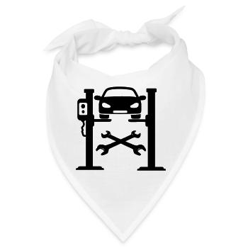 Logo der Autowerkstatt - Bandana - Weiß - Vorne