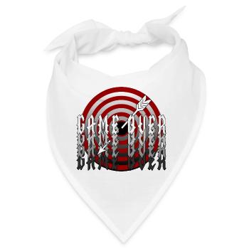 game over Pfeil mitten ins Schwarze - Scheibe - Bandana - Weiß - Vorne