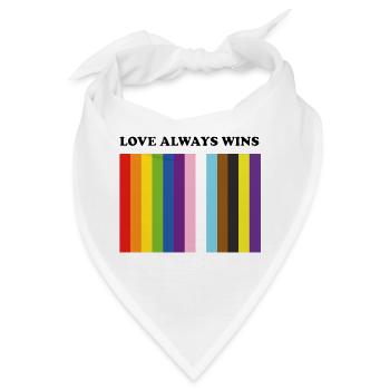 Liebe gewinnt immer inklusive Pride-Farben - Bandana - Weiß - Vorne