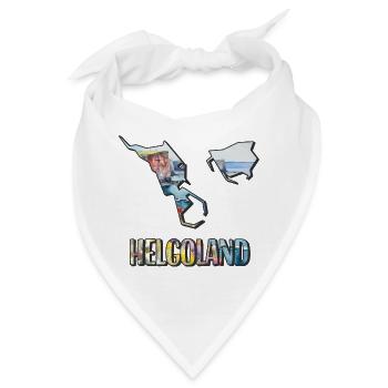 Aquarell Landkarte Helgoland - Bandana - Weiß - Vorne